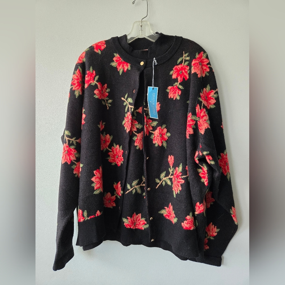 Draper James RSVP Poinsettia cardigan 3X